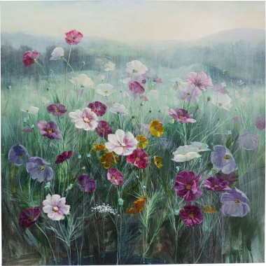 Tableau sur toîle Pastell Flowers 120x120cm