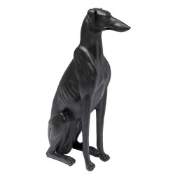 Figurine décorative Greyhound Bruno noir mat 80cm