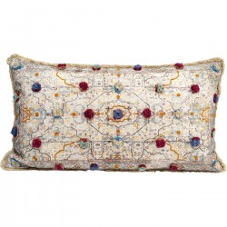 Almofada Desna Patchwork Creme Multi 60x35 cm