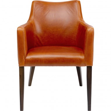 Cadeira de braços Mode Leather Cognac
