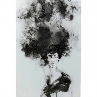 Tableau en verre Smokey Hair 100x150cm