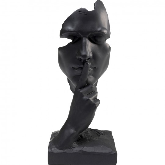 Peça Decorativa Quiet Face Preto 31cm