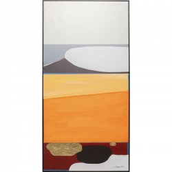 Quadro com Moldura Abstract Shapes Cor de Laranja 73x143cm