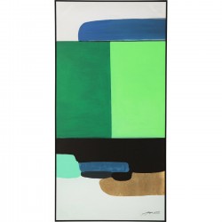 Quadro com Moldura Abstract Shapes Green 73x143cm