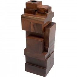 Porta-velas Wood Tetris 31cm