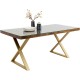 Mesa Conley Cross Brass 180x90cm