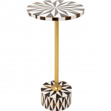 Mesa de apoio Domero Star Castanho/Branco Ø25 cm