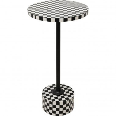 Mesa de apoio Domero Chess Preto/Branco Ø25cm