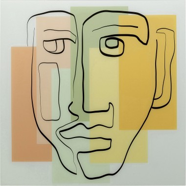 Quadro de vidro Art Face Pastell 100x100 cm