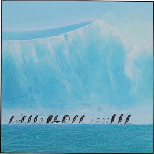 Quadro com Moldura Walking Penguins 140x140 cm
