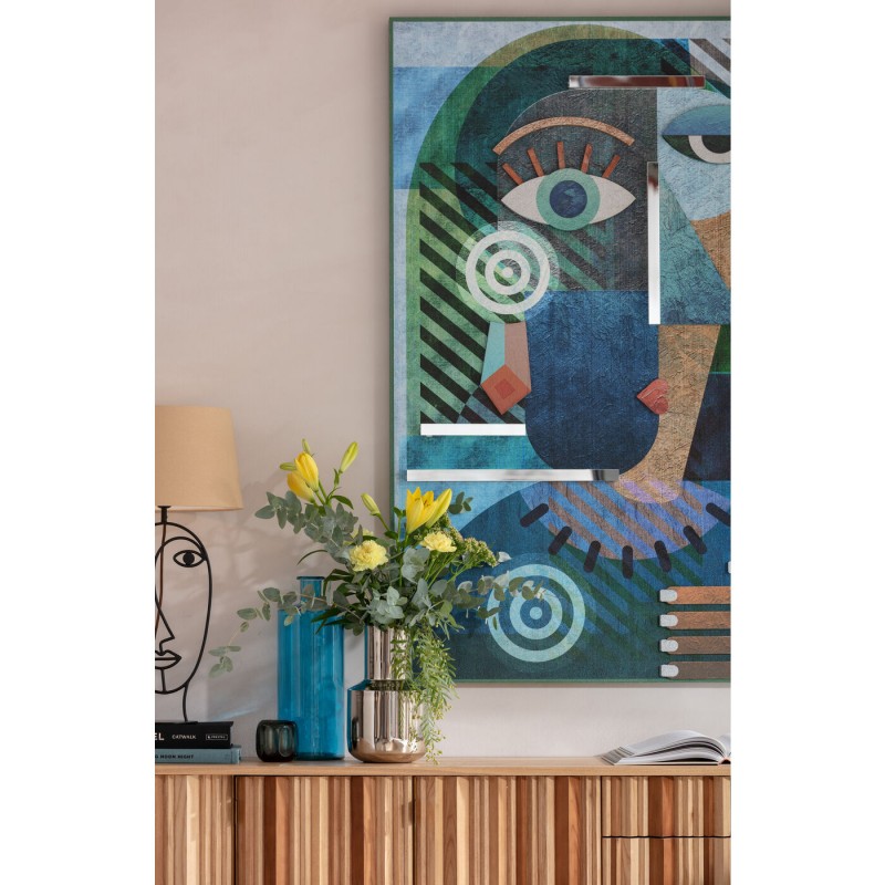 QUADRO COM MOLDURA ABSTRACT SHAPES ROSA 73X103 CM