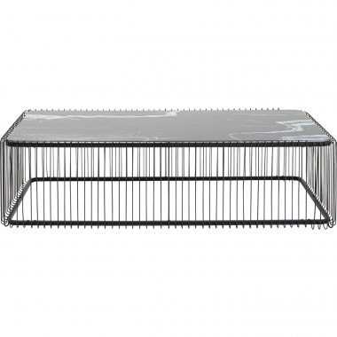 Mesa de centro Wire Glass Marble preta 145x70cm