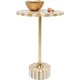 Mesa de apoio Domero Cirque Gold White Ø40 cm