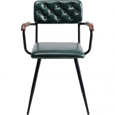 Cadeira de braços Salsa Leather Dark Green