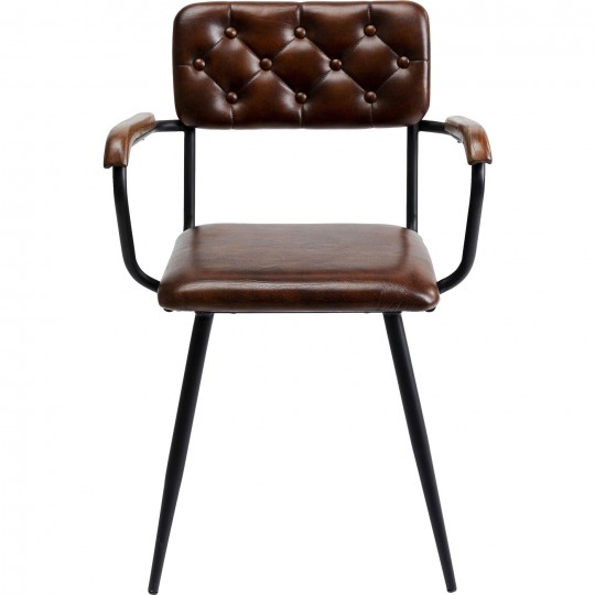Cadeira de braços Salsa Leather Brown