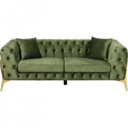 Sofá Bellissima 2 lugares Velvet verde