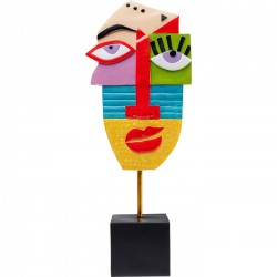 Objeto decorativo Abstract Face Multicolour 52 cm