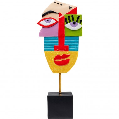 Objeto decorativo Abstract Face Multicolour 52 cm