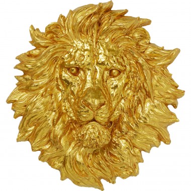 Objeto de parede Lion Head Gold 90x100 cm
