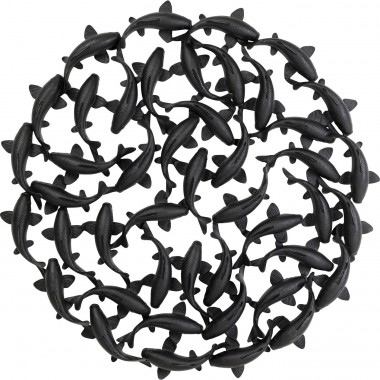 Decoração de parede School of Koi Black Ø160 cm