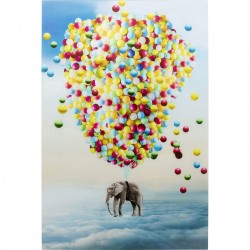 Quadro de vidro Balloon Elephant 100x150 cm