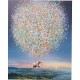 Quadro em tela Flying Elephant At Night 80x100 cm