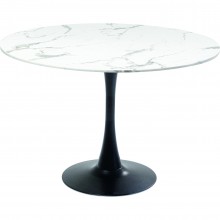 Mesa Schickeria Marble White Black Ø110 cm