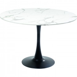 Mesa Schickeria Marble White Black Ø110 cm