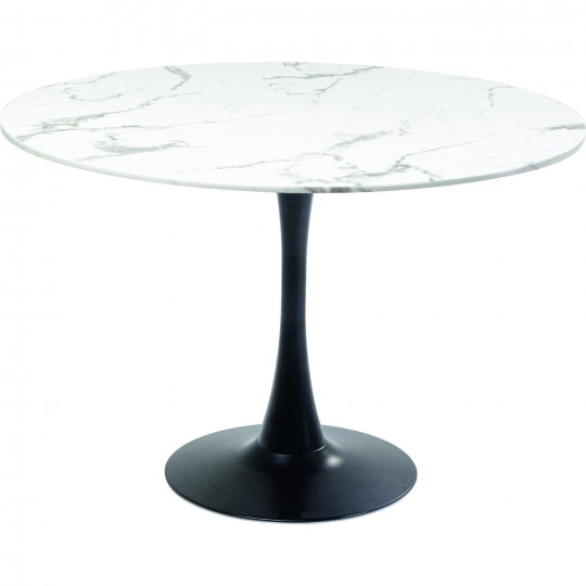 Mesa Schickeria Marble White Black Ø110 cm