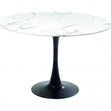 Mesa Schickeria Marble White Black Ø110 cm