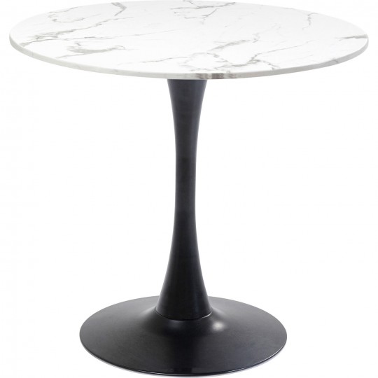 Mesa Schickeria Marble White Black Ø80cm