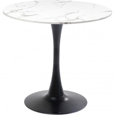 Mesa Schickeria Marble White Black Ø80cm