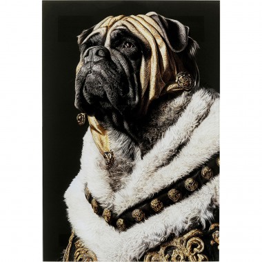 Quadro de vidro King Pug 40x60 cm