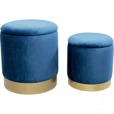 Banco Cherry Storage Blue Brass (conjunto de 2)