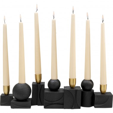 Porta-velas Vista black and gold