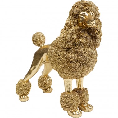 Estatueta Deco Mrs Poodle Gold 34 cm