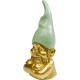 Estatueta decorativa Gnome dourado verde 21 cm