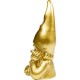 Estatueta decorativa Gnome dourado 21 cm