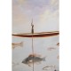 Quadro com Moldura Cloud Fisherman Boat 60x120 cm