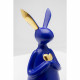 Peça Decorativa Sitting Rabbit Heart Azul 29cm