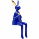 Peça Decorativa Sitting Rabbit Heart Azul 29cm