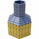 Vaso Magic Azul e Amarelo 23cm