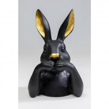 Peça Decorativa Sweet Rabbit Preta 23cm