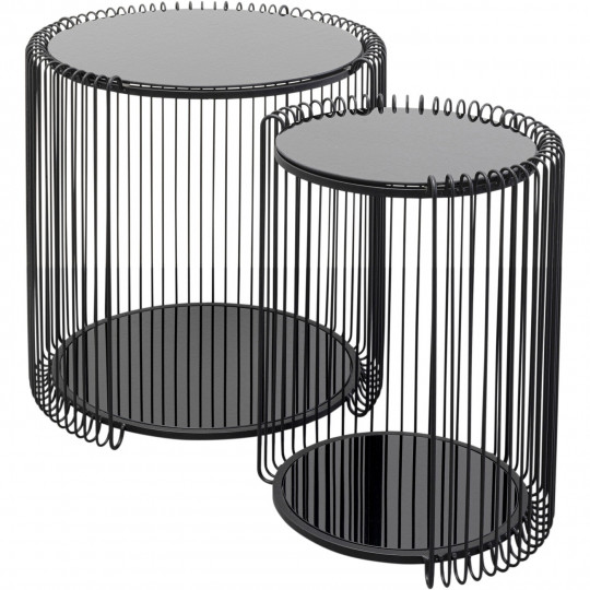 Mesa de apoio Wire Double preto (2/Set)