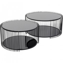 Mesa de centro Wire Double preto (2/Set)