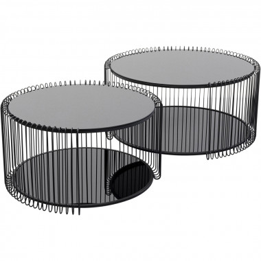 Mesa de centro Wire Double preto (2/Set)