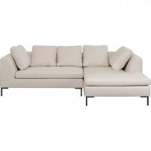 Sofá de canto Gianna 250cm creme c/chaise à direita