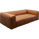 Sofá Cubetto Smart Leather Castanho claro 220cm
