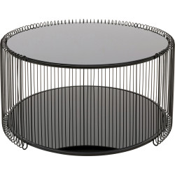 Mesa de centro Wire Double Preto Ø80cm