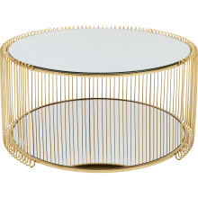 Mesa de centro Wire Double Brass Ø80cm